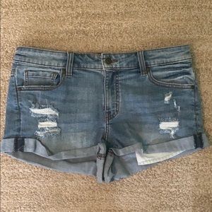 Lulus Eunina Low Rise Heidi Distressed Jean Shorts